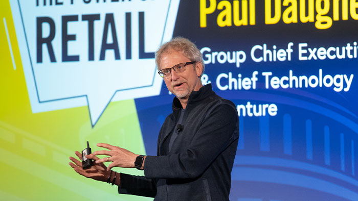 Accenture’s Group Chief Executive – Technology & Chief Technology Officer Paul Daugherty presented on the key technology trends that will shape business and technology over the next few years and outlined actions retail leaders must take to be masters of change.