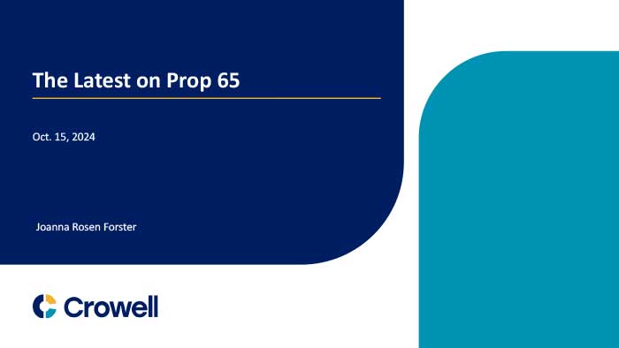 The Latest on Prop 65
