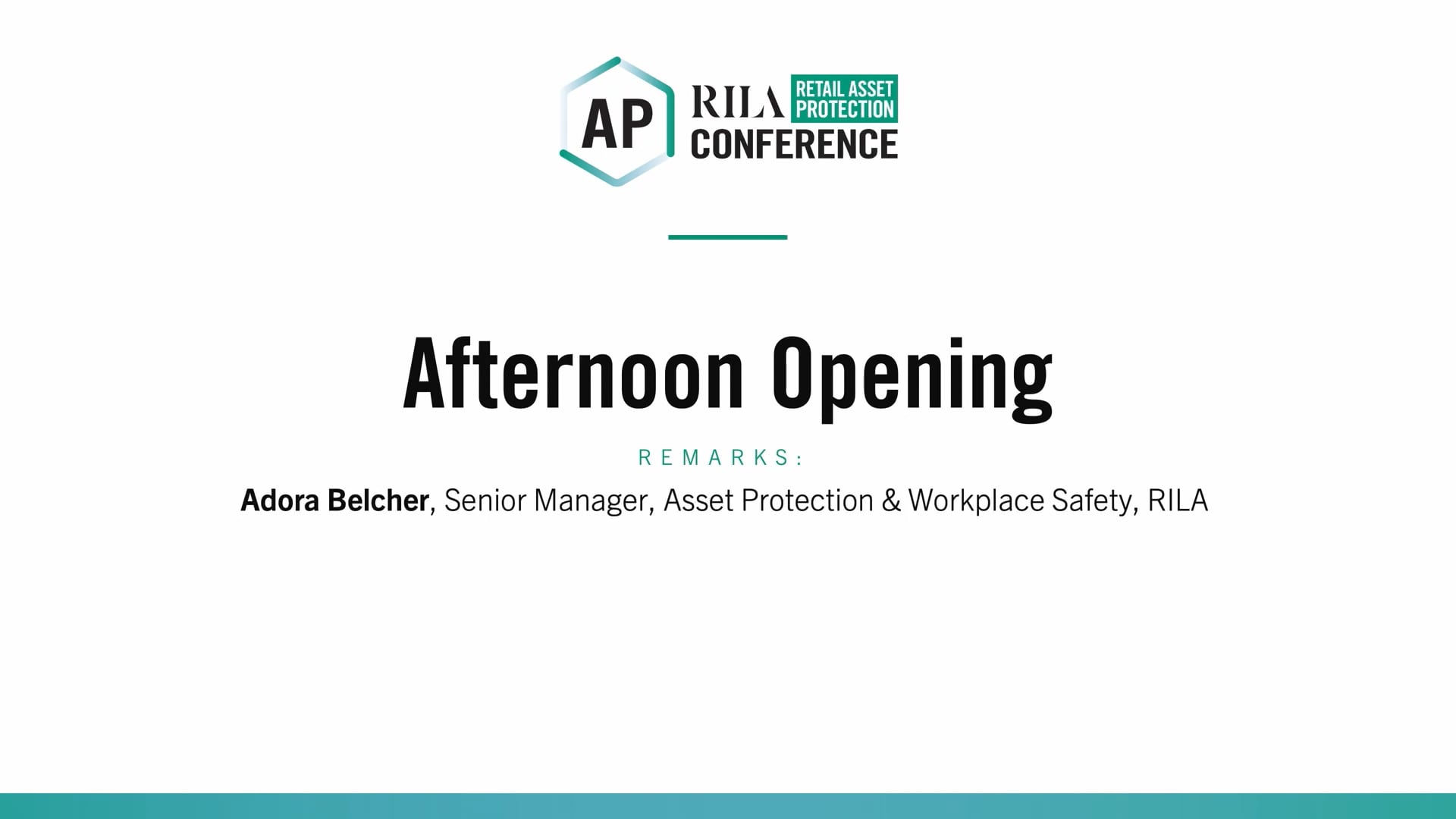 Tuesday Afternoon Opening Remarks