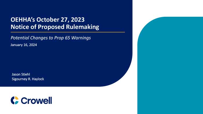 Potential Changes to Prop 65 Warnings